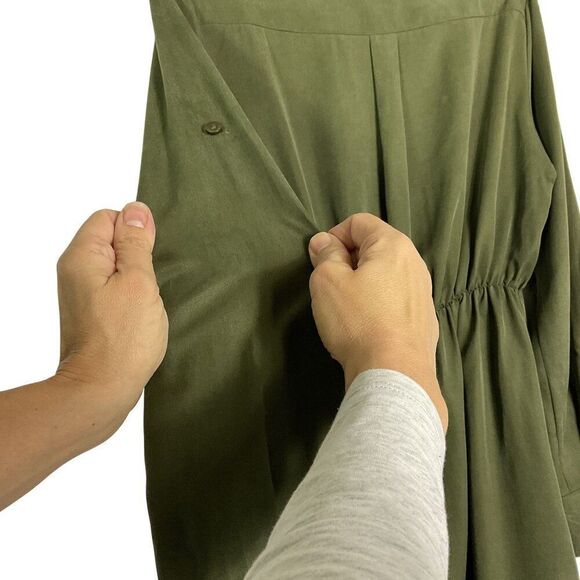 NWT BCBGeneration Olive Green Shirt Dress Button-Up Tab Sleeve Women's Small - Picture 6 of 14